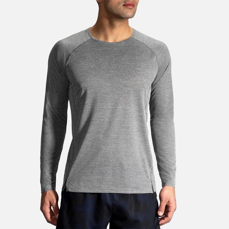 Brooks Ghost Long Sleeve Running Shirt - Men's - Grey (46501-OWKC)